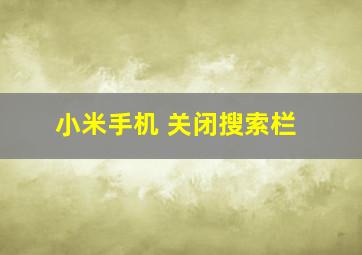 小米手机 关闭搜索栏